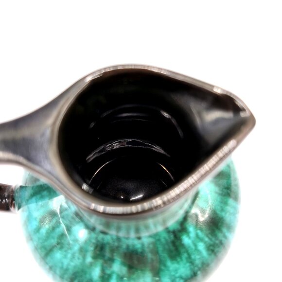 Vtg Blue Mountain Pottery BMP Blue/Green Drip Glaze Pitcher 4x5" Retro MCM VGC - Picture 6 of 10